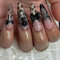 24pcs Long Pointy Press on Nails French Tip False Nails Gothic Black Pink Fake Nails Skull Spider Bow Cross Stick on Nails Removable Glue-on Acrylic Nail Tips Halloween Spider Accessories for Women