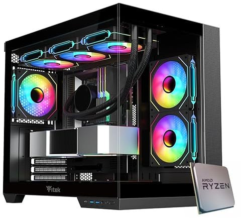 EMCA4 Computer Gaming PC Assemblato Ryzen 7 9800X3D - RTX 5070 TI 16GB - SSD M.2 1TB nvme Gen4 - Ram 32GB DDR5 6000mhz EXPO - ARGB - Windows 11 - WIFI + BLUETOOTH - DIssipatore a liquido 360mm NERO