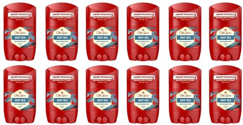 12x Old Spice Deep Sea Deostick Parfumqualität 48h Schutz gegen starkes Schwitzen und Körpergeruch mit Noten von Blühenden Blumen & saftigen Zitrusfrüchten 50ml (12er Pack)
