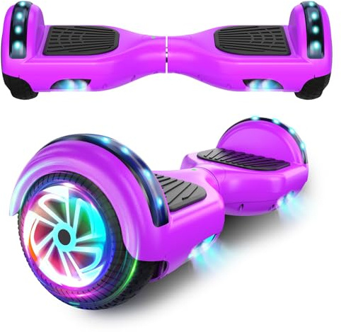SISIGAD Hoverboard for Kids Age 6-12, with Built-in Bluetooth Speaker and 6.5 Colorful Lights Wheels, Safety Certified Self Balancing Scooter Gift for Kids