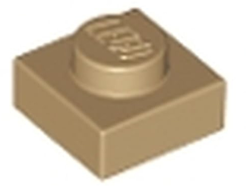 LEGO Brick Plate 1 x 1, Part 3024 (Dark Tan, 10, count)