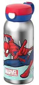 Mepal - Isolierflasche mit Klappdeckel Campus - Deckel springt per Knopfdruck auf - Hält Getränke auf Temperatur - Trinkflasche Kinder Kohlensäure Geeignet - Auslaufsicher - 500 ml - Spiderman