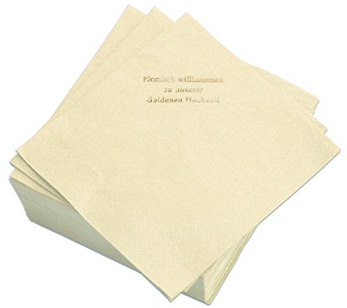 Geschenke mit Namen Servietten, 50 Stück, Zellstoff, Champagner, 17 x 17 x 4 cm