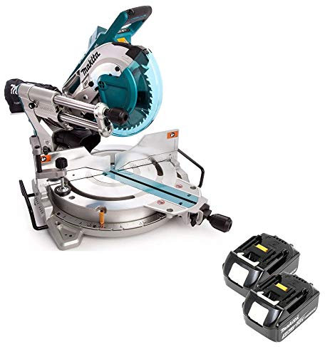 Makita DLS110 Twin 18V Brushless Slide Mitre Saw with 2 x 5Ah Batteries