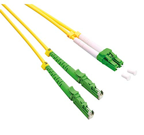 ROLINE LWL-Kabel duplex 9/125µm OS2, LSH/LC, APC Schliff, LSOH, gelb, 0,5 m