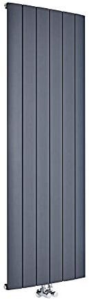 Milano Skye Anthracite Vertical Single Flat Panel Aluminium Radiator - 1600mm x 565mm