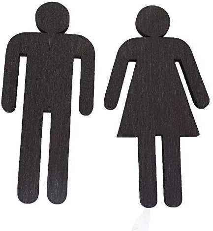 MIA STUDIO - Señales para puerta de baño para hombres y mujeres, símbolos para cafeterías, bares, restaurantes, oficinas o lugares públicos,carteles de negocios, Vintage Black, men & women H13