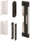 Prime-Line U 11037 Cerradura de seguridad para puerta de patio, 8 pulgadas de altura total, barra de acero, superficie (1 kit), blanco/negro