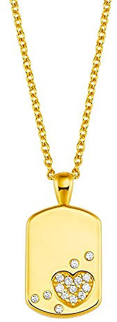 Prinzessin Lillifee Kette mit Anhänger 925 Sterling Silber Mädchen Kinder Halsschmuck, mit Zirkonia synth., 35+3 cm, Gold, Herz, Kommt in Schmuck Geschenk Box, 2027943