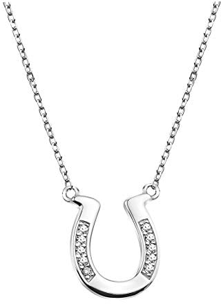 Sofia Milani - Damen Halskette 925 Silber - mit Zirkonia Steinen - Hufeisen Pferd Anhänger - 50331