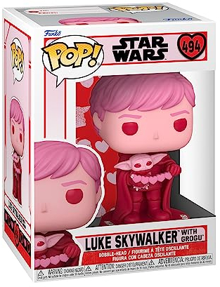 Funko Pop! Star Wars: Valentines - Luke Skywalker & Grogu (The Child, Baby Yoda) - (Grogu (The Child, Baby Yoda), Baby Yoda) - Star Wars: The Mandalorian - Figurine en Vinyle à Collectionner