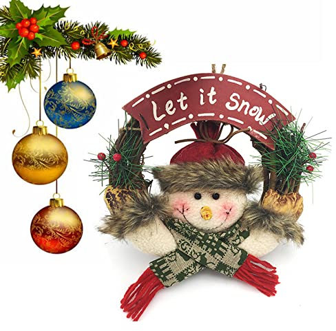Hoobao Weihnachtsgirlande für die Haustür, Weihnachten, Kamin, Krone, Tür, Party, Dekoration, Set, Weihnachtsgirlande, Blumenkranz, ideal für Ihre Tür, für Weihnachtsdekoration