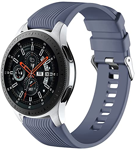Mastten 22mm Silikon Armband kompatibel mit Samsung Galaxy Watch 3 45mm/Galaxy Watch 46mm/für Huawei Watch GT2 46mm, Weiches Silikon Sport Armbänder Ersatzbänder für Männer Frauen, Hell Blau