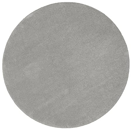 the carpet Marley Eleganter Designer Teppich, Wohnzimmerteppich, Kurzflor, Weich, Pflegeleicht, Elgant, Uni, Silber, 200 cm Rund