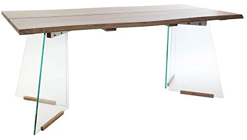 DKD Home Decor Table de Salle à Manger Verre Bois MDF (180 x 90 x 76 cm)