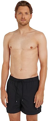 Tommy Hilfiger Herren Badeshorts Medium Drawstring Mittellang, Schwarz (Black), XL
