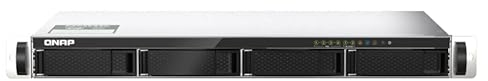 QNAP TS-435XeU-4G Rackmount-NAS 4 Bay Unterstüzt 2,5GbE/10GbE und M.2 NVMe SSD-Caching, Bundle mit 4x8TB WD Red Plus HDs