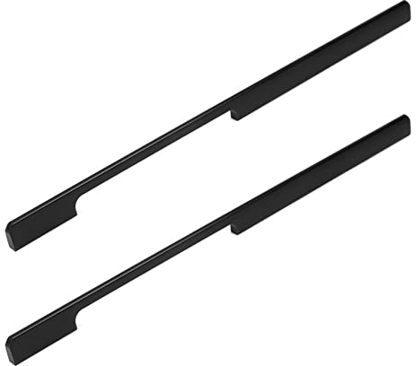 Möbelgriffe Griffe Aluminiumlegierung Relinggriffe Knöpfe Schubladengriffe Zieht Griff Türgriffe Küchengriff Kleiderschrank Griffe Schrankgriffe Schwarz 2 Stück (Overall length 1000mm)
