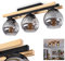 Deckenleuchte Podre, moderne Deckenlampe aus Metall/Holz/Glas in Schwarz/Natur/Rauchfarben, Leuchte im Retro/Vintage-Design mit Schirmen aus Rauchglas (Ø 15 cm), 3-flammig, 3 x E27, ohne Leuchtmittel