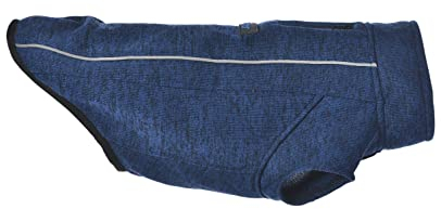 iEnergy™ OSC isolierende und warme Outdoor-Hundejacke mit Fleece-Innenfutter, windabweisender, ultraleichter und reflektierender Hundemantel, Ganzjahres-Hundeviespullover (Blau Groß)
