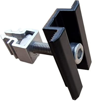 1x Mittelklemme mit Klick System Solarmodul Klemme Schwarz Silber für 30mm-35mm Solarmodul Halterung PV-Module Aluminium Mittelklemme PV Solarpanelen Schnelle Montage