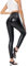 TDNZSEL Sexy Damen-Leggings mit Reißverschluss, Kunstleder, elastisch, hohe Taille, schmale Hose, Schwarz, S
