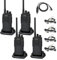 Walkie Talkie PMR446 Radio bidirezionale senza licenza, HT999 16 canali ricaricabili a lungo raggio Walkie Talkie con auricolare a tubo acustico e un cavo di programmazione (4 PACK)
