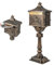 TANGZON Cast Aluminum Mailbox, Outdoor Heavy Duty Lockable Security Postbox with 2 Keys & Baffle Door, Vertical Weatherproof Decorative Retro Mid-Century Letterbox Parcel Delivery Box (Bronze)