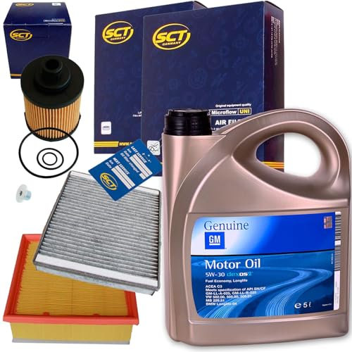 BandelOne enthält Inspektionsset 5L Dexos 2 Motoröl 5W-30 passend für Corsa D S07 1.3