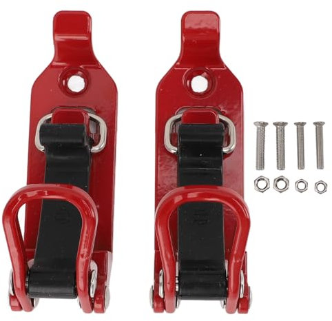 2PCS Shovel Mount, Quick Release Axe Shovel Holder Wall Mount Kit Metal Rubber Clamp Mounting Kit for Truck Off Road (Red)