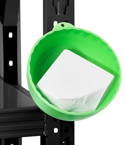 SiliFine Gym Chalk Bowl Container Magnetic Chalk Holder Weightlifting Workout Gym Multi Position Chalk Bowl for Gym Accessory(Green)
