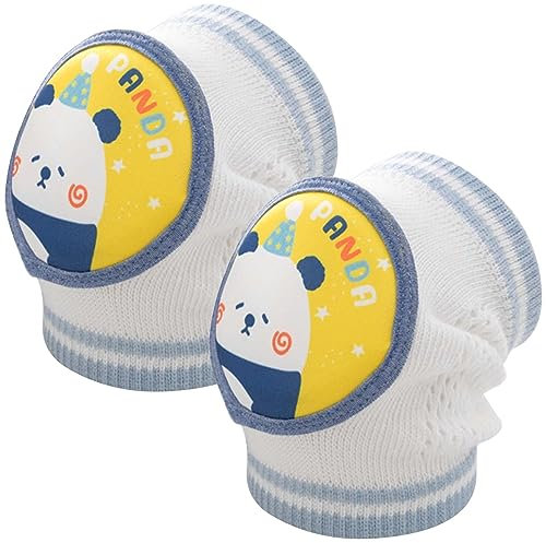 Respirable Rodilleras para Bebés, Rodilleras para Gatear de Algodón Primera, Rodilleras Bebe Gateo Elástico, Rodilleras Bebe con Estampado de Pandas, Baby Rodilla Pierna Pad para Niños de 0 a 4 Años