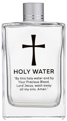 Needzo Large Glass Holy Water Bottle with Cross and Prayer - 4-1/2 H, 3 oz Capacity