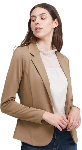 ICHI IHKATE Damen Blazer Jackenblazer Anzugsjacke mit 1-Knopf-Form Stretch Reverskragen Paspeltaschen Slim fit, Größe:XS, Farbe:Pink Yarrow (172034)