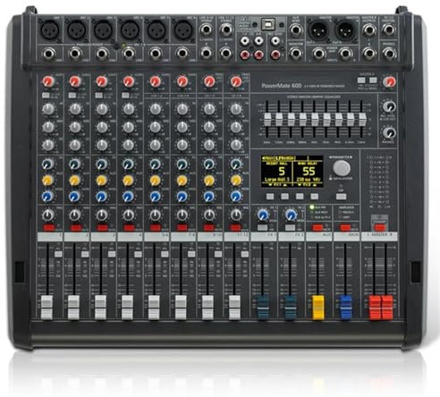 DJ Controller 1:1 Powermate PM600-3 Power Audio Mixer Console 2 * 1000W 4Ω Professional Powered Mixing 6+2Channel for Dj Professional Stage DJ starter kit