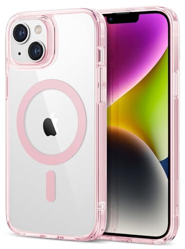 ESR for iPhone 14 Case/iPhone 13 Case, Magnetic Clear Case Compatible with MagSafe, Shockproof Military-Grade Protection, Classic Hybrid Magnetic Case for iPhone 14/13 6.1 inch, Clear Pink