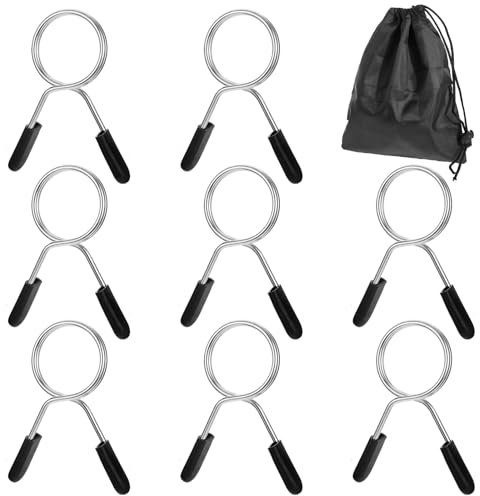 simarro Lot de 8 pinces de poids pour barres de 2,5 cm en acier inoxydable - Pour haltérophilie, musculation, entraînement