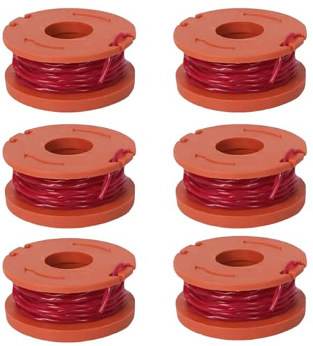 6 bobine di filo per decespugliatore, compatibile con Worx 20 V, WA0004, decespugliatori di ricambio per tosaerba CGT183A CGT18LA1 WG180 WG150 WG152 WG153 WG163 WA0010