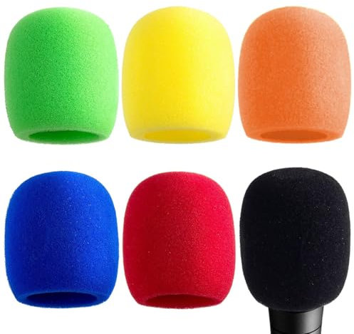 UEAVOID 6 Pièces Bonnette Micro Mousse Protection Microphone Universel Réutilisable Lavable à la Main pour KTV Scène Fête de Famille (Multicolore)