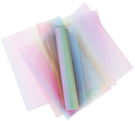 Regenbogen Tischläufer 30cm x 9m ,Glitter Regenbogen Farbverlauf Tüllstoff ,Geeignet für Einschulung Schulanfang Deko ,Geburtstagsfeiern, Weihnachts ,Handgemachtes DIY Prinzes Sinnenkleid