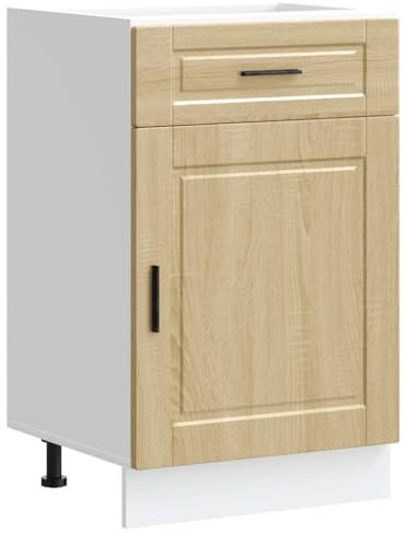 vidaXL - kitchen storage base cabinet/engineered wood - modern sonoma oak finish/ample storage - 50x46x81.5 cm