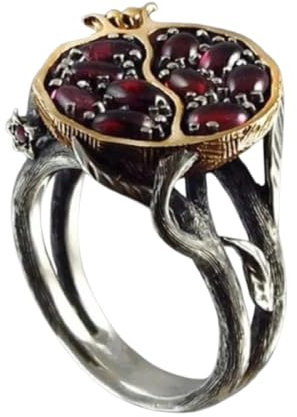 Hmsanase Ring Ringe Damen Bijouterie Herren Vintage Granatapfel Frucht Ring Für Frauen Party Girl Bohemian Frauen Ringe 10 Aspicture