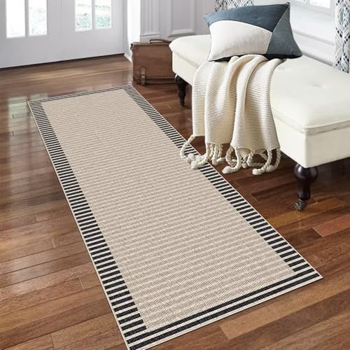 PaGuvFng Teppich Flurläufer Lang 120 x 300 cm Teppich Waschbar rutschfest Läufer Flur Teppich Läufer Flur für Wohnzimmer, Küche, Schlafzimmer Outdoor Teppich Läufer Flur rutschfest Eingangstürmatte