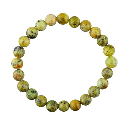 Joyas Minerales Grüner Opal-Armband – 100% echte Natursteine | Bequem & elegant | Elastische koreanische Schnur | Inkl. Geschenkbox (Grüner Opal, 8mm)
