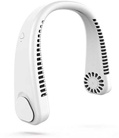 ACAGALA Hängender Halsventilator, tragbar, faul, blattlos, hängender Halsventilator, Kühlung, Stummschaltung, Outdoor-Sport, tragbares USB-Ladegeschenk, F2-Hanging Neck Fan-Green