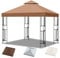 Toile de Pergola 3x3m Imperméable - Toile de Remplacement Double Couche 300D Anti-UV, Ventilation Amovible pour Tonnelle Jardin Extérieur (3x3m)