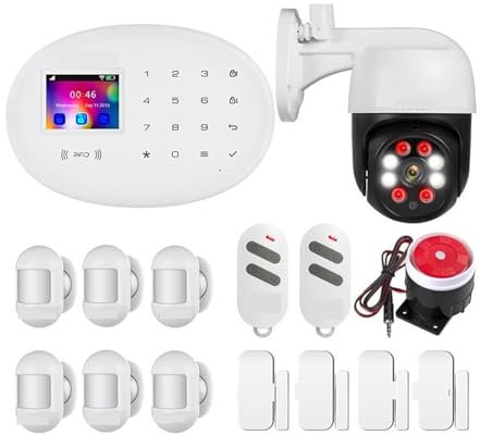Sistema Allarme Casa, Di Allarme GSM Home Wireless APP Telecomando Allarme Antifurto Schermo Da 2,4 Pollici Sicurezza Domestica 4G,per la sicurezza domestica(Kit2)