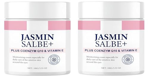 2 Stück Jasmin Salbe Augen, Jasminsalbe Plus, Augencreme Gegen Falten und Augenringe, Jasminsalbe Augenringe Schlupflider,Augencreme mit Collagen, Augenringe Entfernen