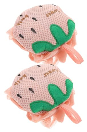 VICASKY 2stücke Loofah Schwamm Peeling-duschschwamm Mit Erdbeer-design Für Erwachsene Badezubehör Mit Reichlichem Schaum Für Bad Und Dusche