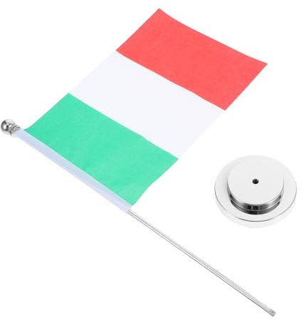 HONMEET Mini Bandiera Italiana Supporto Piccola Decorazione Da Tavolo Nazionale Elegante Da Ufficio O Casa